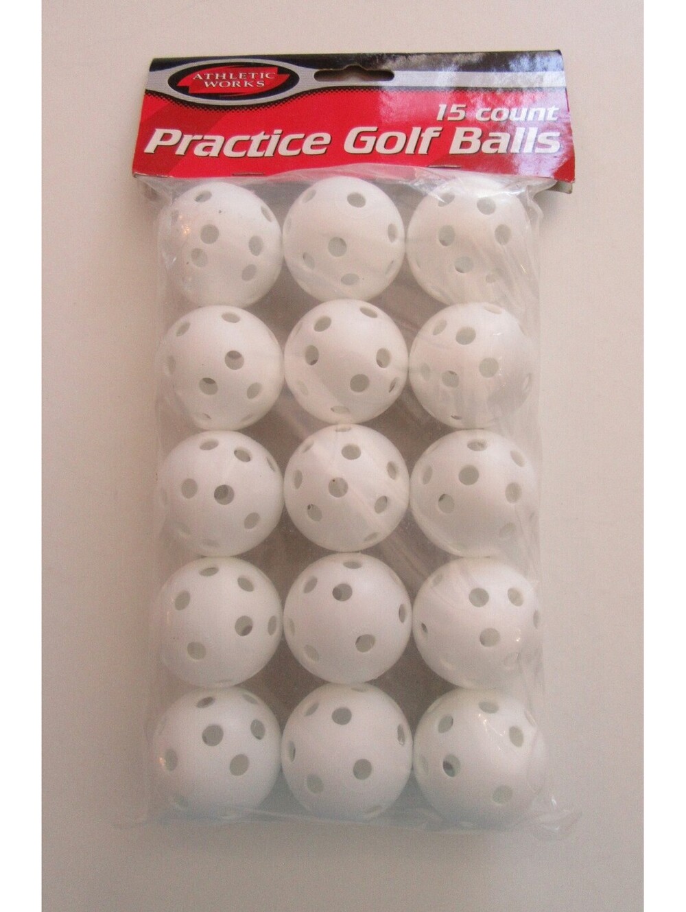 Athletic Works Practice Golf Balls White 15 Count